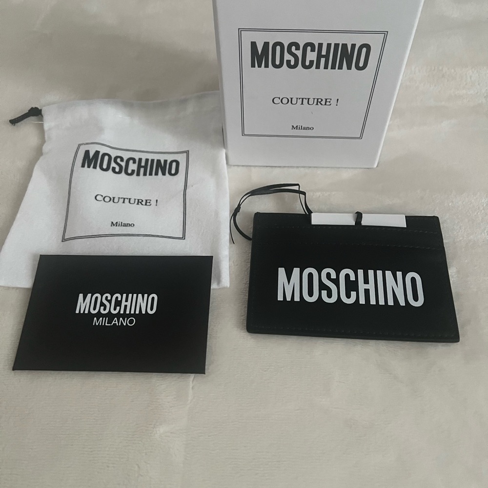 Moschino Logo Print Card Case